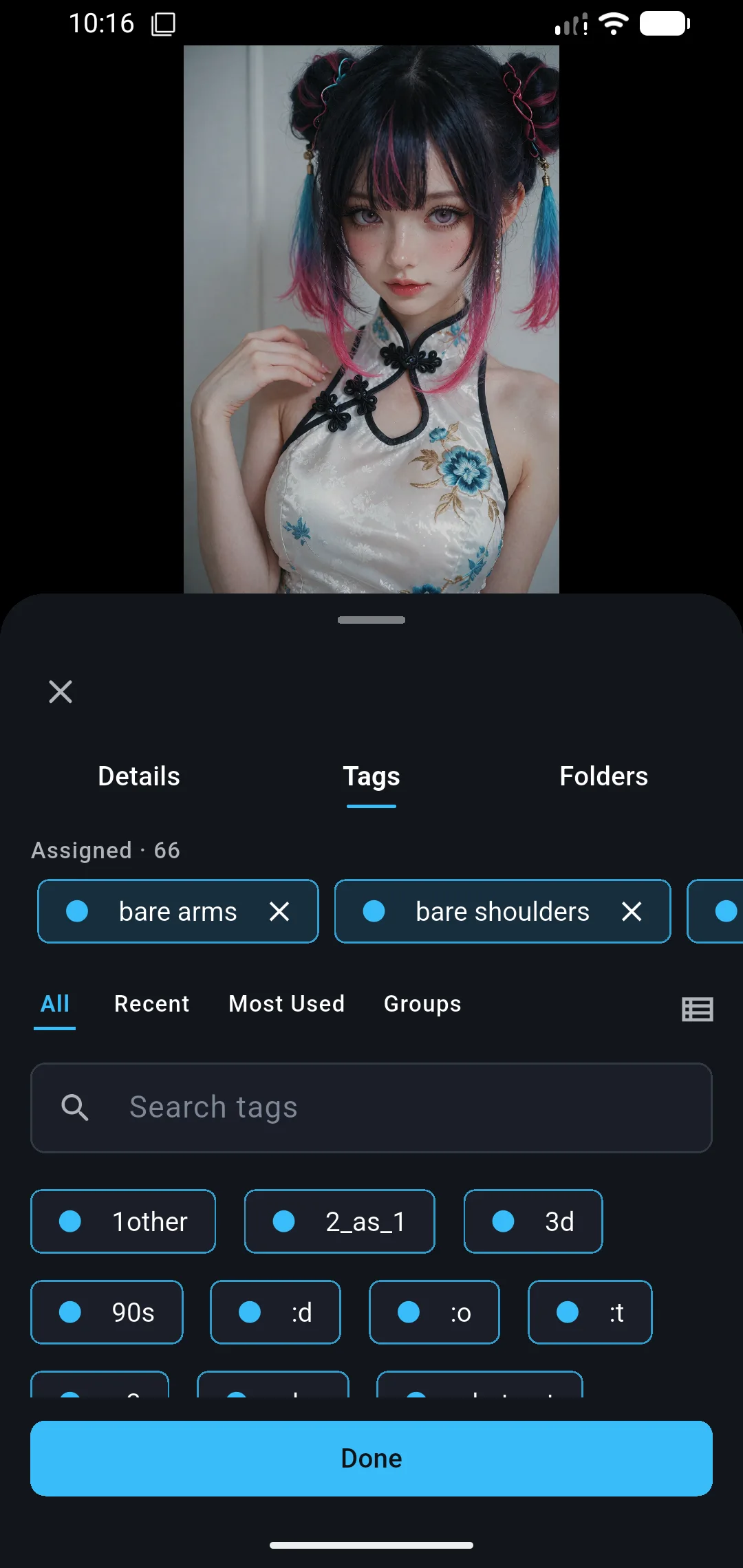 Tagging an asset on mobile