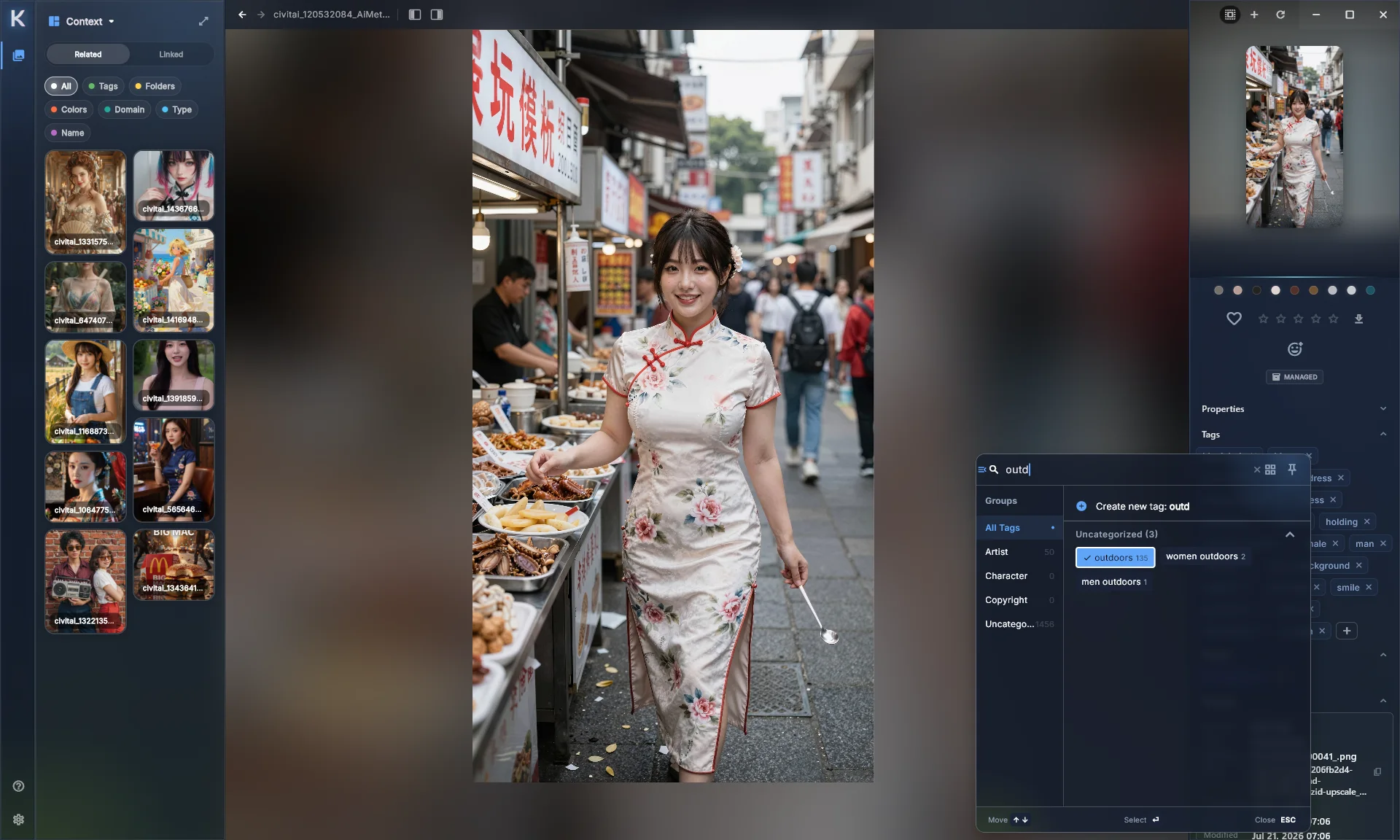 Adding tags to a photo